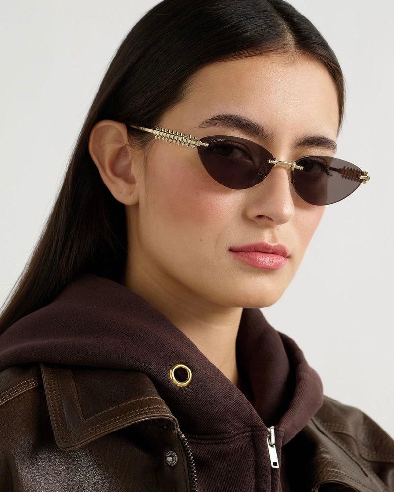 Cartier CTO543S Gold Cat Eye Sunglasses